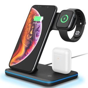 3 in 1 Wireless Charging Dock in White or Black